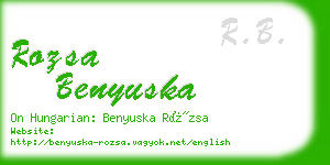 rozsa benyuska business card